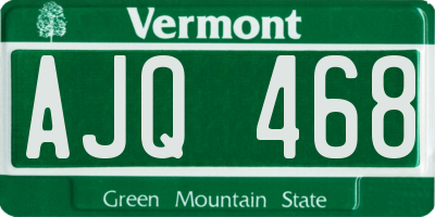 VT license plate AJQ468