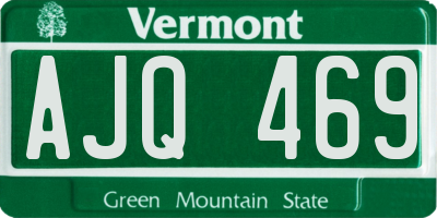 VT license plate AJQ469