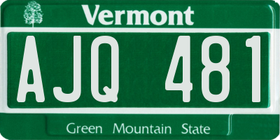 VT license plate AJQ481