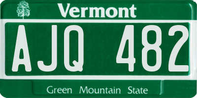 VT license plate AJQ482