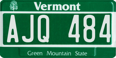 VT license plate AJQ484