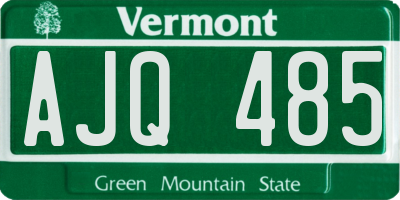 VT license plate AJQ485