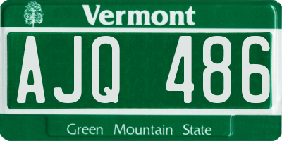 VT license plate AJQ486