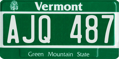 VT license plate AJQ487