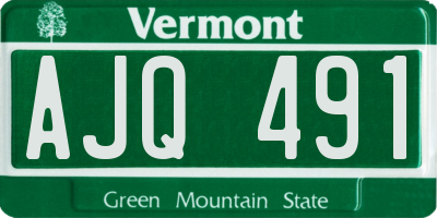 VT license plate AJQ491