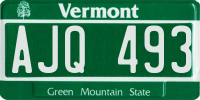 VT license plate AJQ493