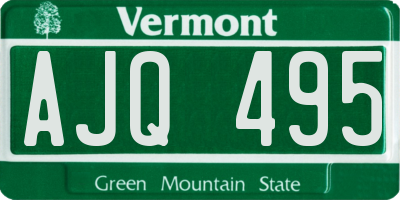 VT license plate AJQ495