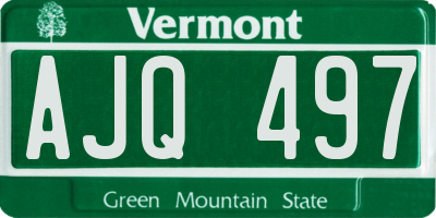 VT license plate AJQ497