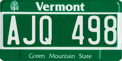 VT license plate AJQ498