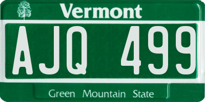 VT license plate AJQ499