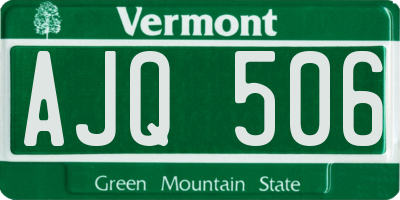 VT license plate AJQ506