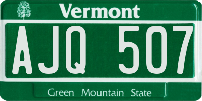 VT license plate AJQ507