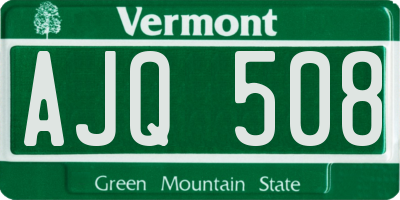 VT license plate AJQ508
