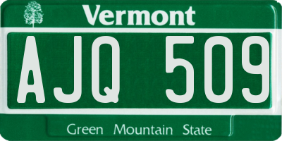 VT license plate AJQ509