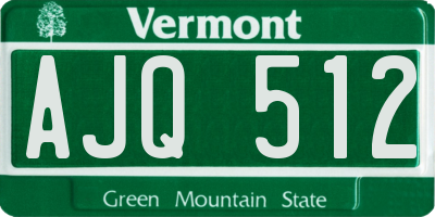 VT license plate AJQ512