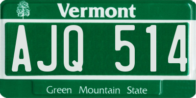 VT license plate AJQ514