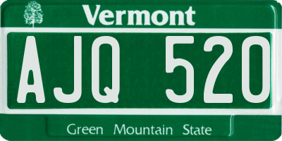 VT license plate AJQ520
