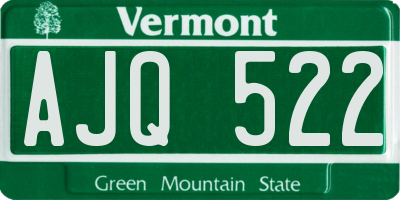 VT license plate AJQ522