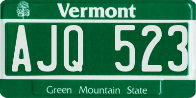 VT license plate AJQ523