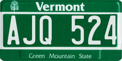 VT license plate AJQ524