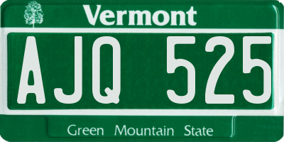VT license plate AJQ525