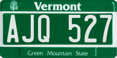 VT license plate AJQ527
