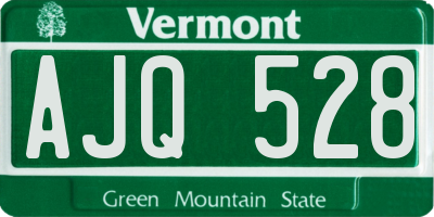 VT license plate AJQ528
