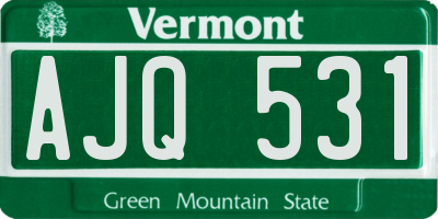 VT license plate AJQ531