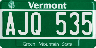 VT license plate AJQ535