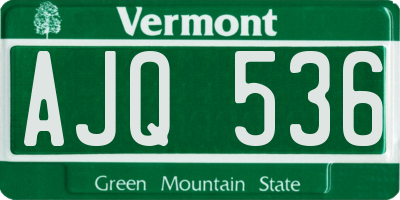 VT license plate AJQ536