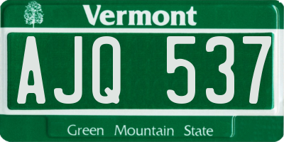 VT license plate AJQ537