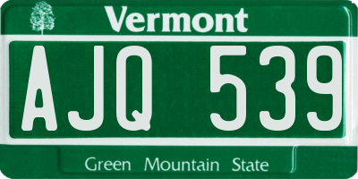 VT license plate AJQ539