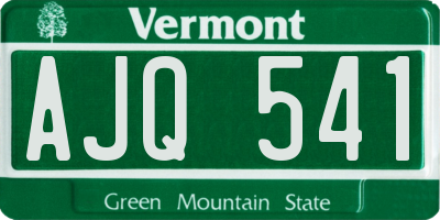 VT license plate AJQ541