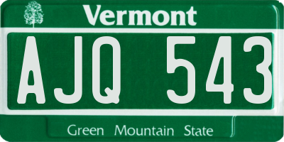 VT license plate AJQ543
