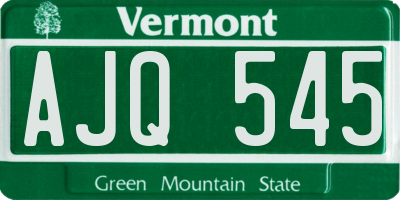 VT license plate AJQ545