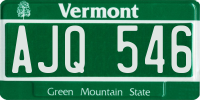 VT license plate AJQ546