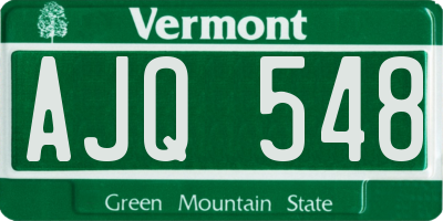 VT license plate AJQ548