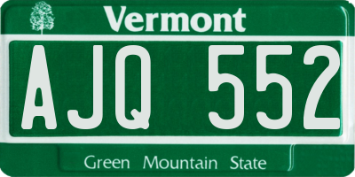 VT license plate AJQ552