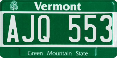 VT license plate AJQ553
