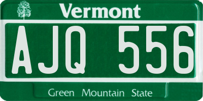 VT license plate AJQ556