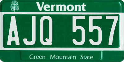 VT license plate AJQ557