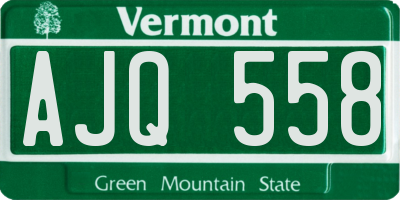 VT license plate AJQ558