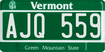 VT license plate AJQ559