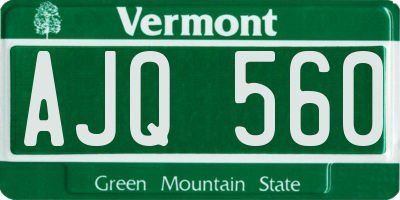 VT license plate AJQ560