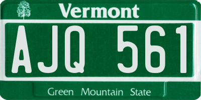 VT license plate AJQ561