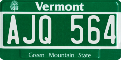 VT license plate AJQ564