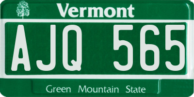 VT license plate AJQ565