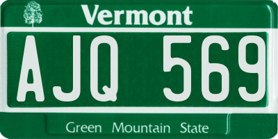 VT license plate AJQ569
