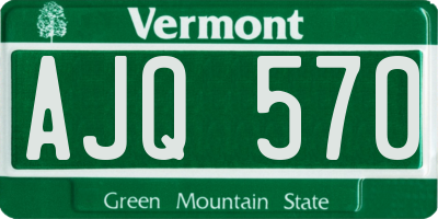 VT license plate AJQ570