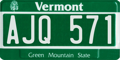 VT license plate AJQ571